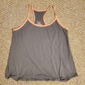 Women's Tank Top No Boundaries Gray Grey Orange Work Out Shirt